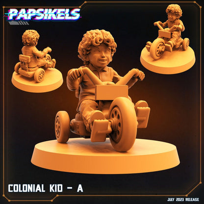Sci-Fi Colonial Kids 32mm Miniatures for Tabletop RPGs - Alien vs. Human Marines Figures