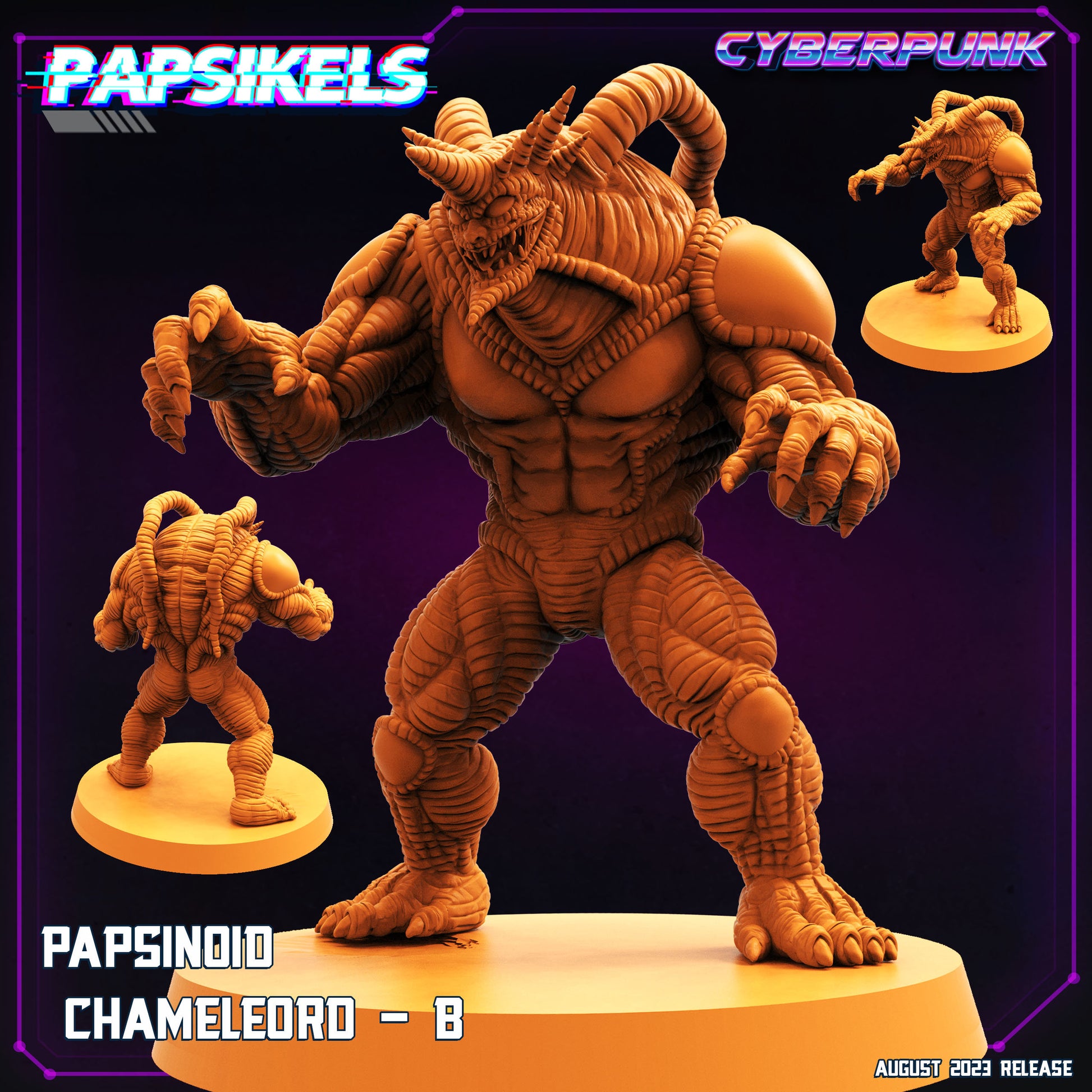 Cyberpunk Chameleords Miniature: Guyver-Inspired Zoanoid Figure for RPG, Tabletop Games & Anime Fans