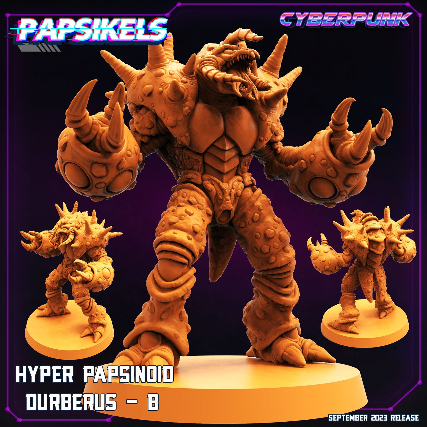 Cyberpunk Hyper Papsinoid Durberus Guyver Miniature - 32mm Scale RPG Figurine for Tabletop Gaming