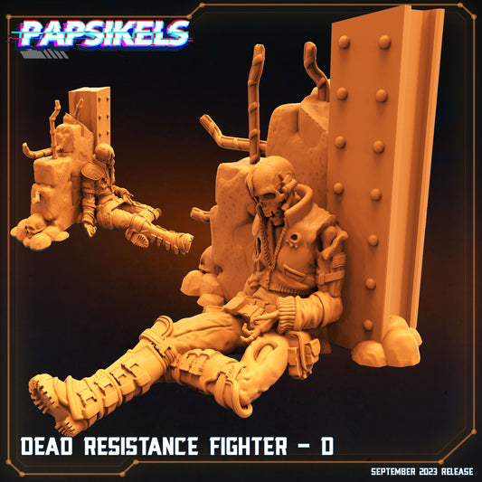 Aliens Vs Humans Dead Resistance Fighter D Miniature - 32mm Resin Sci-Fi Tabletop RPG Figure - Dead Soldier Model
