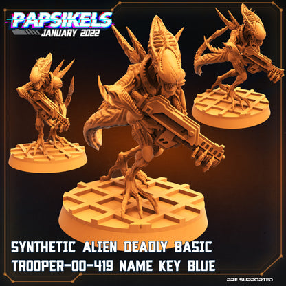 Alien vs Humans Fran Nine Team Synth Miniatures - Sci-Fi RPG Tabletop Gaming Figures by Papsikels