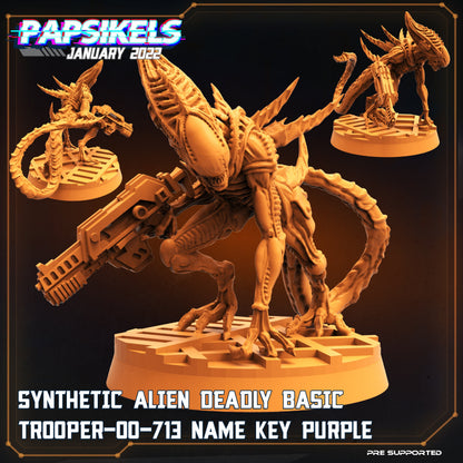 Alien vs Humans Fran Nine Team Synth Miniatures - Sci-Fi RPG Tabletop Gaming Figures by Papsikels