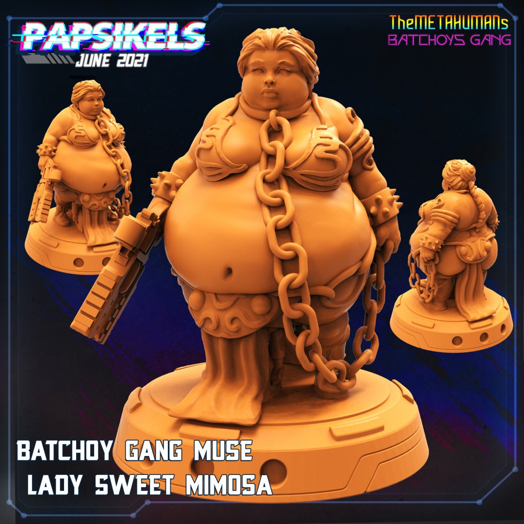 Cyberpunk Batchoy Gang Muse: Lady Sweet Mimosa Leia 32mm Miniature for RPG & TTRPG Gaming