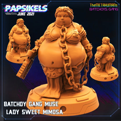 Cyberpunk Batchoy Gang Muse: Lady Sweet Mimosa Leia 32mm Miniature for RPG & TTRPG Gaming