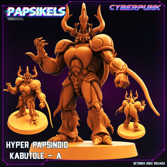 Cyberpunk Hyper Papsinoid Kabutole 32mm Miniature - Guyver Inspired RPG Figurine for Tabletop Gaming