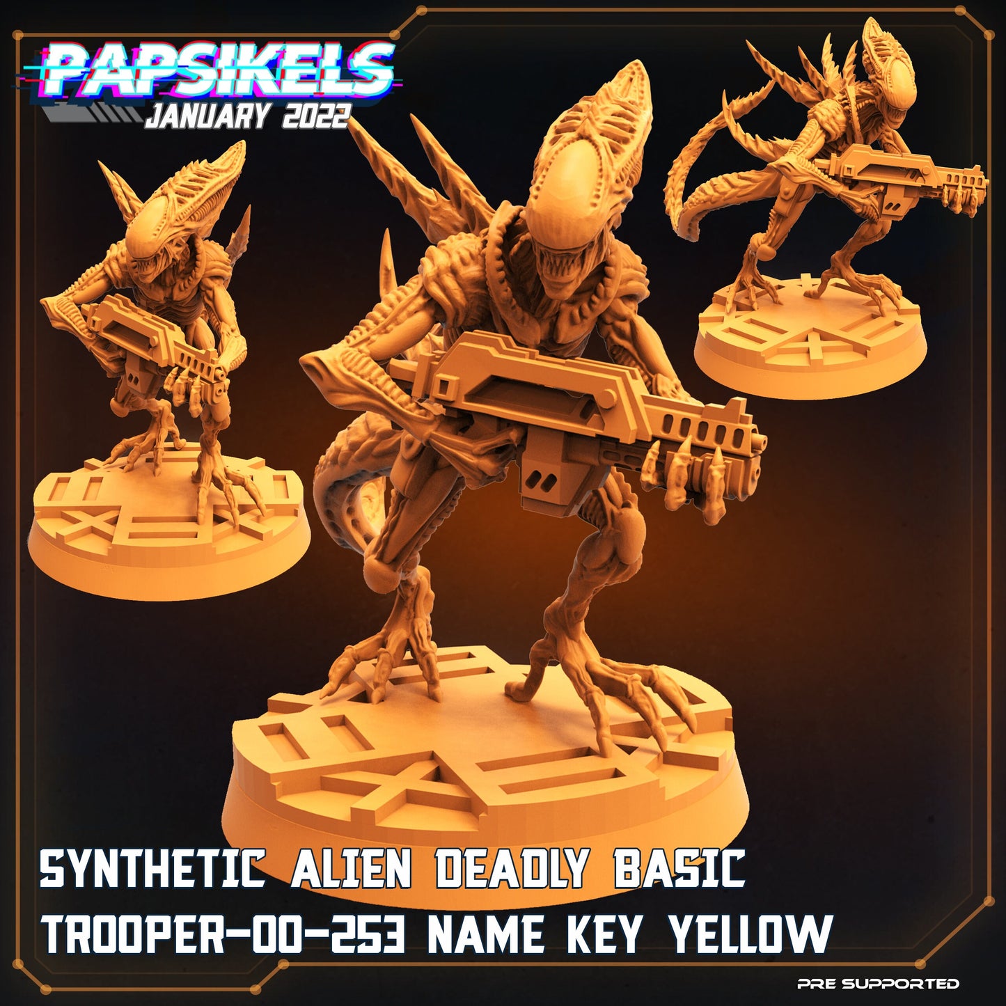 Alien vs Humans Fran Nine Team Synth Miniatures - Sci-Fi RPG Tabletop Gaming Figures by Papsikels