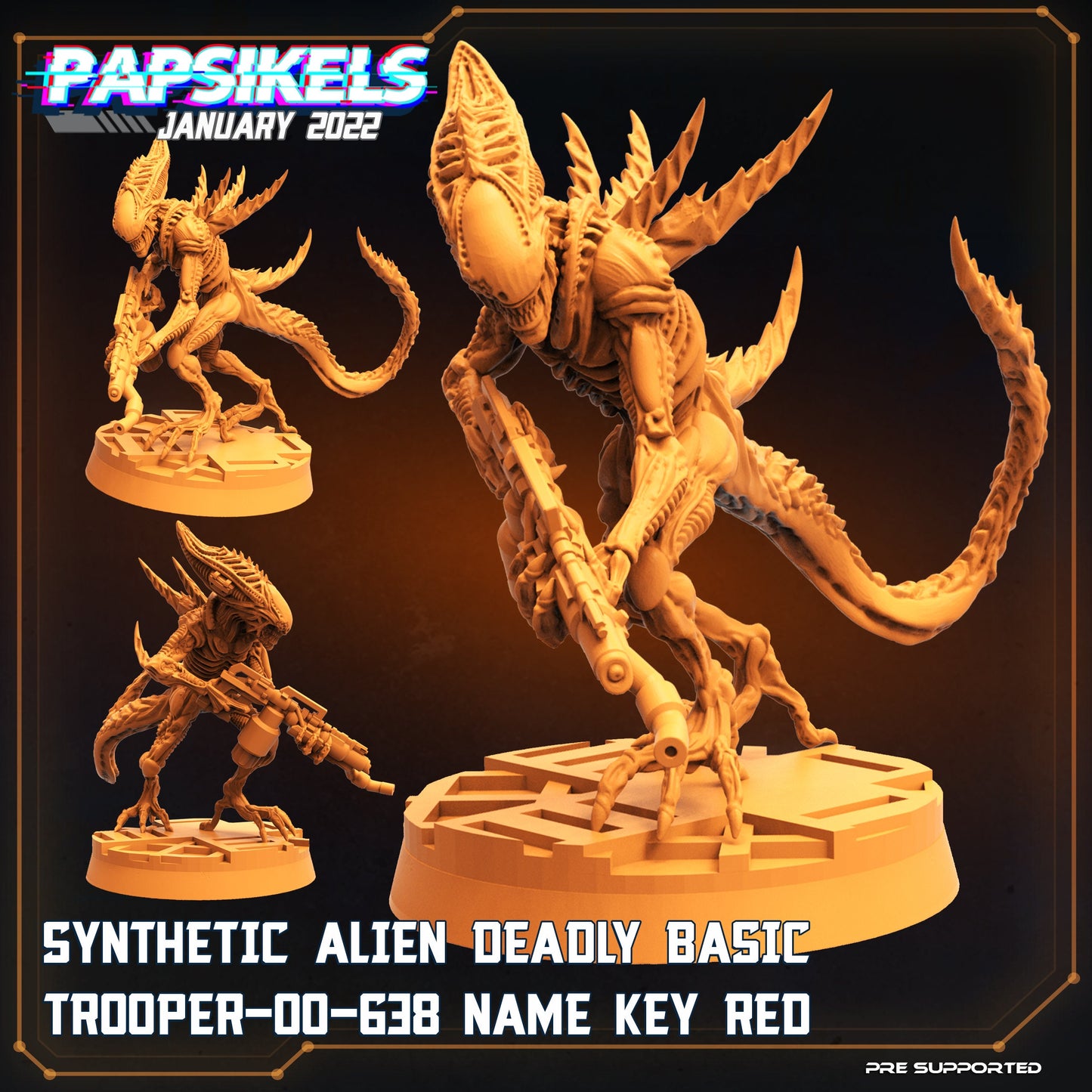 Alien vs Humans Fran Nine Team Synth Miniatures - Sci-Fi RPG Tabletop Gaming Figures by Papsikels