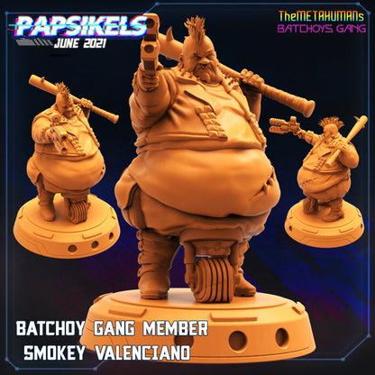 Cyberpunk Batchoy Gang Member Smokey Valenciano 32mm Miniature for RPG and TTRPG Tabletop Gaming