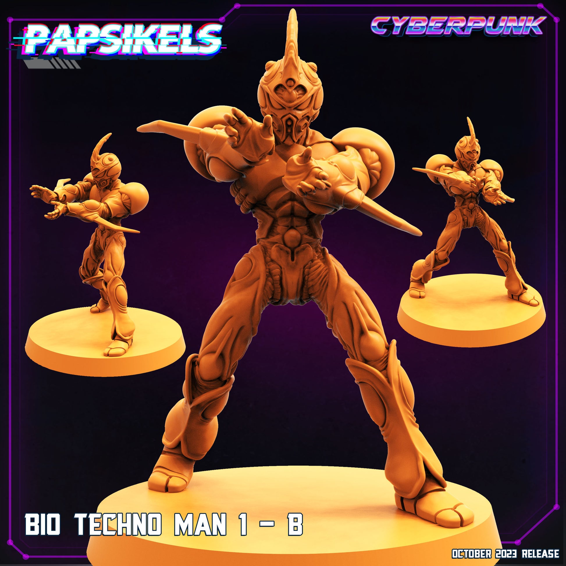 Cyberpunk Bio Techno Guyver Man 32mm Miniature for RPG, TTRPG, Anime & Manga Enthusiasts