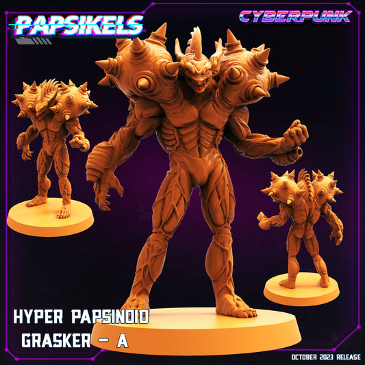 Cyberpunk Hyper Papsinoid Grasker (Guyver) 32mm Miniature for RPG, Anime-Inspired Tabletop Gaming