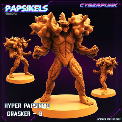 Cyberpunk Hyper Papsinoid Grasker (Guyver) 32mm Miniature for RPG, Anime-Inspired Tabletop Gaming