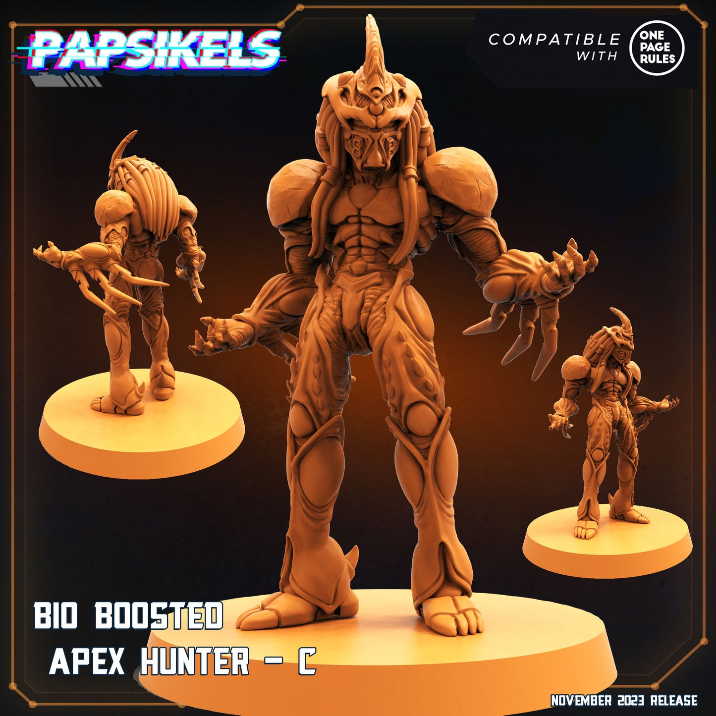 Bio-Enhanced Skull Hunter Army - Guyver-Inspired Miniatures for Tabletop Gaming (32mm)