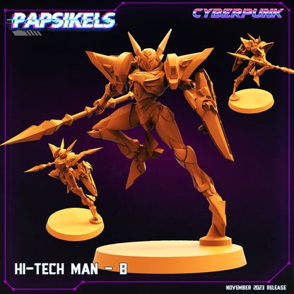 Cyberpunk Hi-Tech Man Tekkaman Warrior 32mm Miniature for RPG, Anime-Inspired Tabletop Gaming