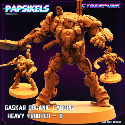 Cyberpunk Gaskar Organic Heavy Trooper Squad Miniatures for Wargaming, RPG, Sci-Fi Tabletop Battles