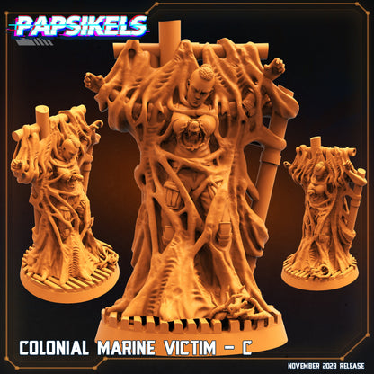 Sci-Fi Colonial Marine Victims: 32mm Miniatures for Aliens vs Humans Tabletop Gaming by Papsikels