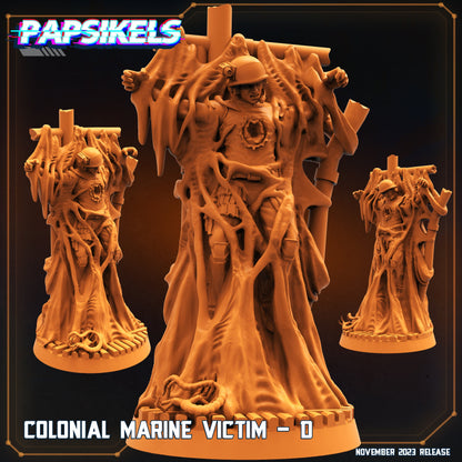 Sci-Fi Colonial Marine Victims: 32mm Miniatures for Aliens vs Humans Tabletop Gaming by Papsikels