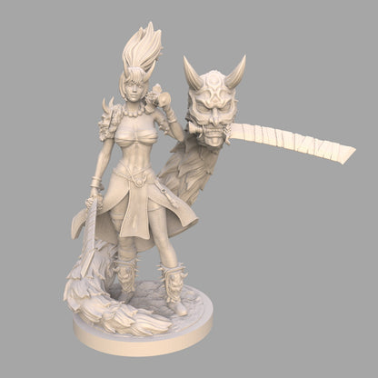 Sakura: Oni-Bound Samurai - 75mm Japanese Fantasy Girl Miniature for Collectors & Gamers