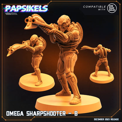 Omega Sharpshooters: 32mm Resin Tabletop Miniatures for RPG, Aliens vs Humans Wargaming