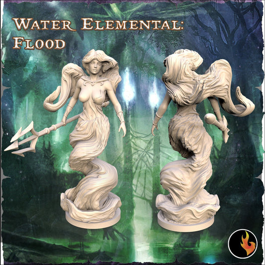 75mm Water Elemental Fantasy Girl Miniature - Resin Figurine for Collectors & Tabletop Gaming