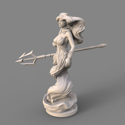 75mm Water Elemental Fantasy Girl Miniature - Resin Figurine for Collectors & Tabletop Gaming