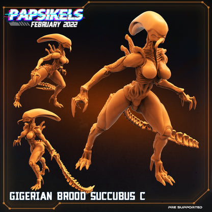 Xenomorph Gigerian Brood Succubus Miniatures: 32mm Papsikels Alien Creature for RPG and Tabletop Gaming