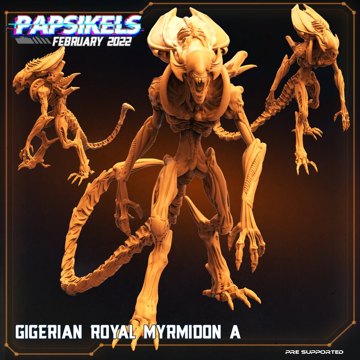 Xenomorph Gigerian Royal Myrmidon: 32mm Papsikels Miniature for Alien-Inspired RPG & Tabletop Games