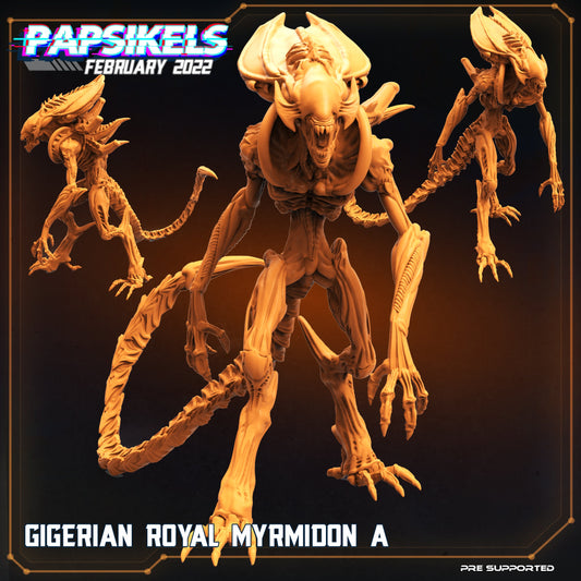Xenomorph Gigerian Royal Myrmidon: 32mm Papsikels Miniature for Alien-Inspired RPG & Tabletop Games