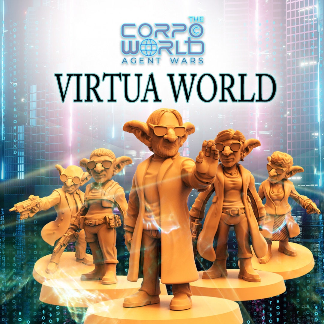 Matrix Goblins Set: Cyberpunk Virtual World 32mm Miniatures for RPG and TTRPG Gaming by Papsikels