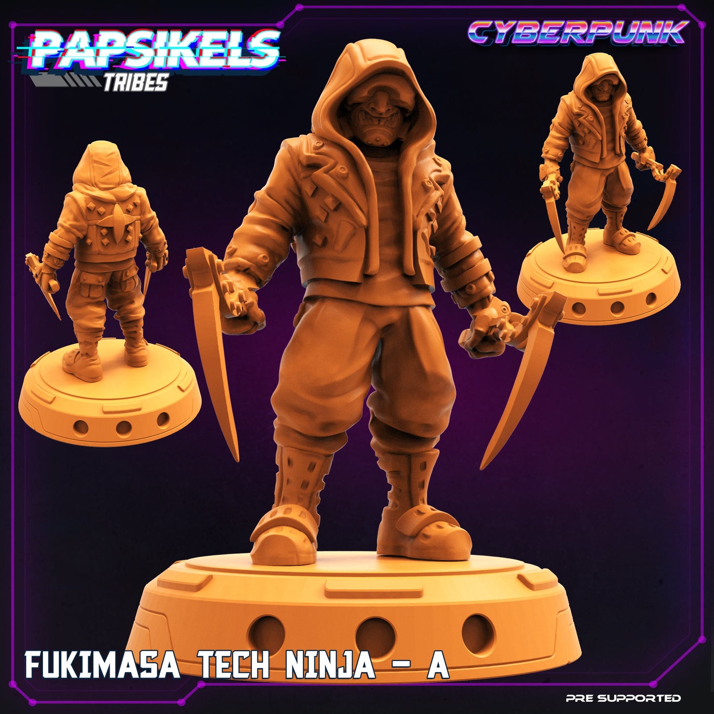 Fukimasa Tech Ninja Resin Miniature: 32mm Fantasy Tabletop Figurine for RPG, Sci-Fi Gaming, and Collectors