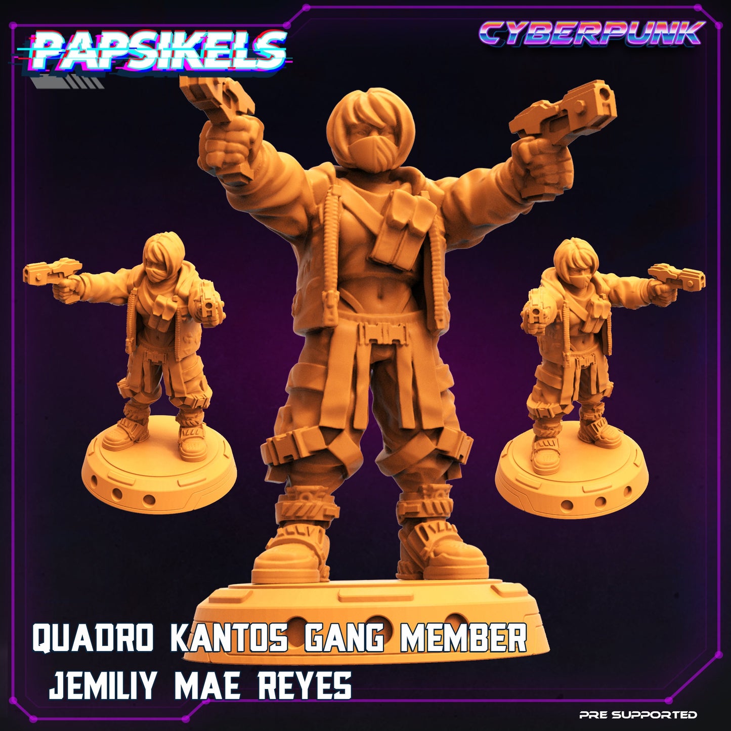 Quadro Kantos Gang: 32mm Resin Fantasy Miniature - Predator-Inspired Tabletop RPG Figurine