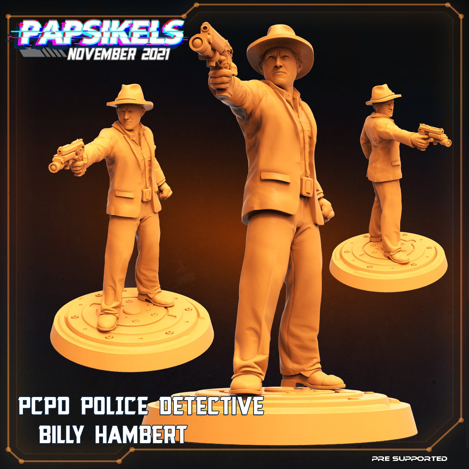 Skull Hunters PCPD: Resin Tabletop Miniature for Fantasy RPG, 32mm Scale Papsikels Character