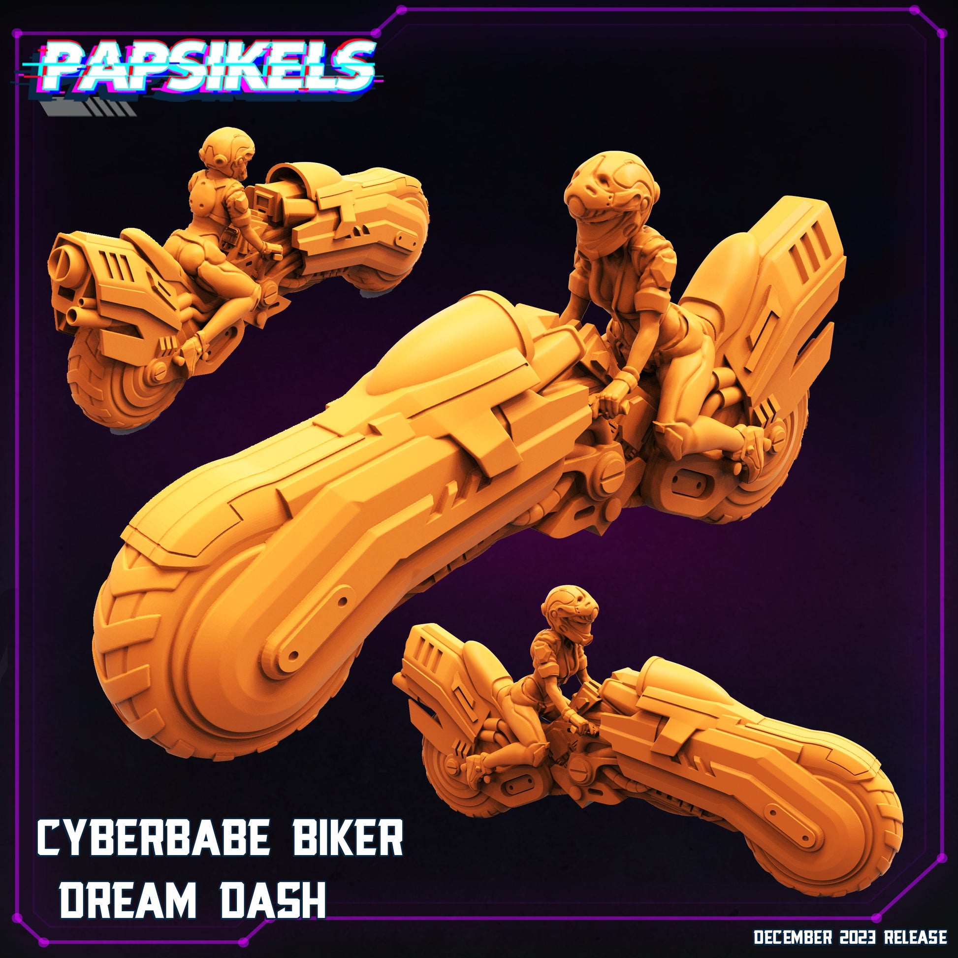 Cyberpunk Biker Dream Dash Aletisha 32mm Miniature - Futuristic RPG Tabletop Gaming Figure