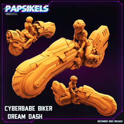 Cyberpunk Biker Dream Dash Aletisha 32mm Miniature - Futuristic RPG Tabletop Gaming Figure