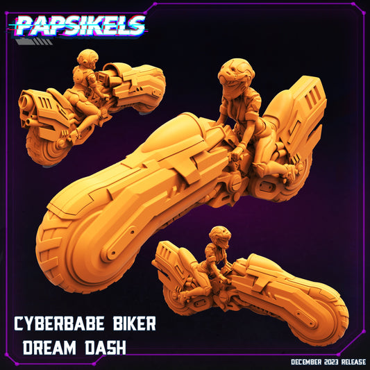 Cyberpunk Biker Dream Dash Aletisha 32mm Miniature - Futuristic RPG Tabletop Gaming Figure
