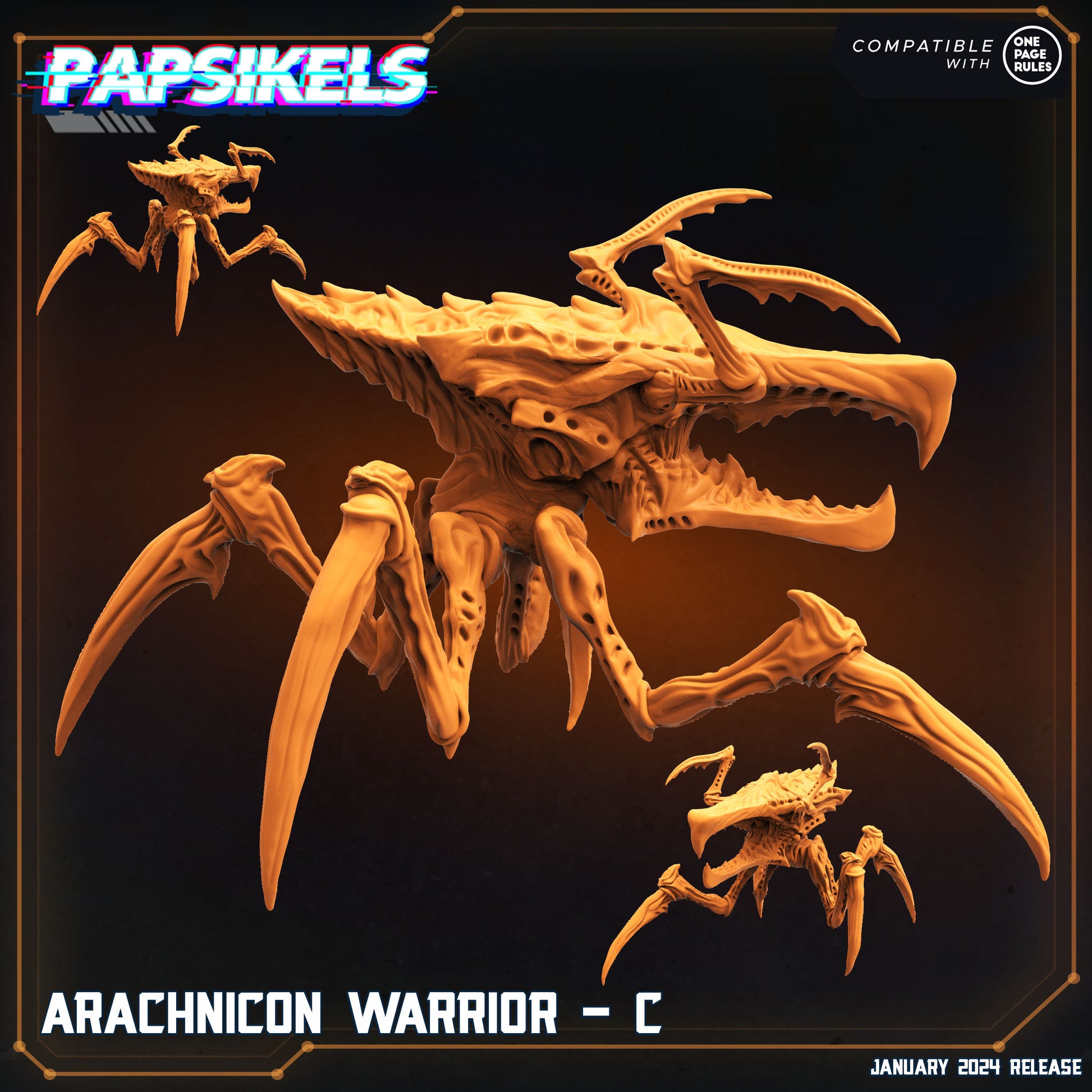 Arachnicon Warriors Dropship Troopers: 32mm Sci-Fi Insect Alien Miniatures for RPG & Tabletop Gaming