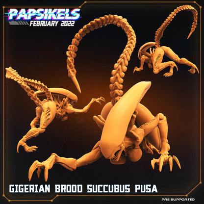 Xenomorph Gigerian Brood Succubus Pusa: 32mm Papsikels Miniature for Alien RPG and TTRPG Collectors