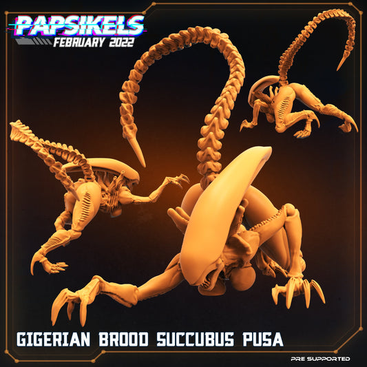 Xenomorph Gigerian Brood Succubus Pusa: 32mm Papsikels Miniature for Alien RPG and TTRPG Collectors