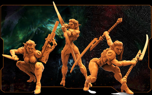 Aethelari Huntresses: 32mm Papsikels Alien Miniature for Xenowars RPG & Tabletop Gaming