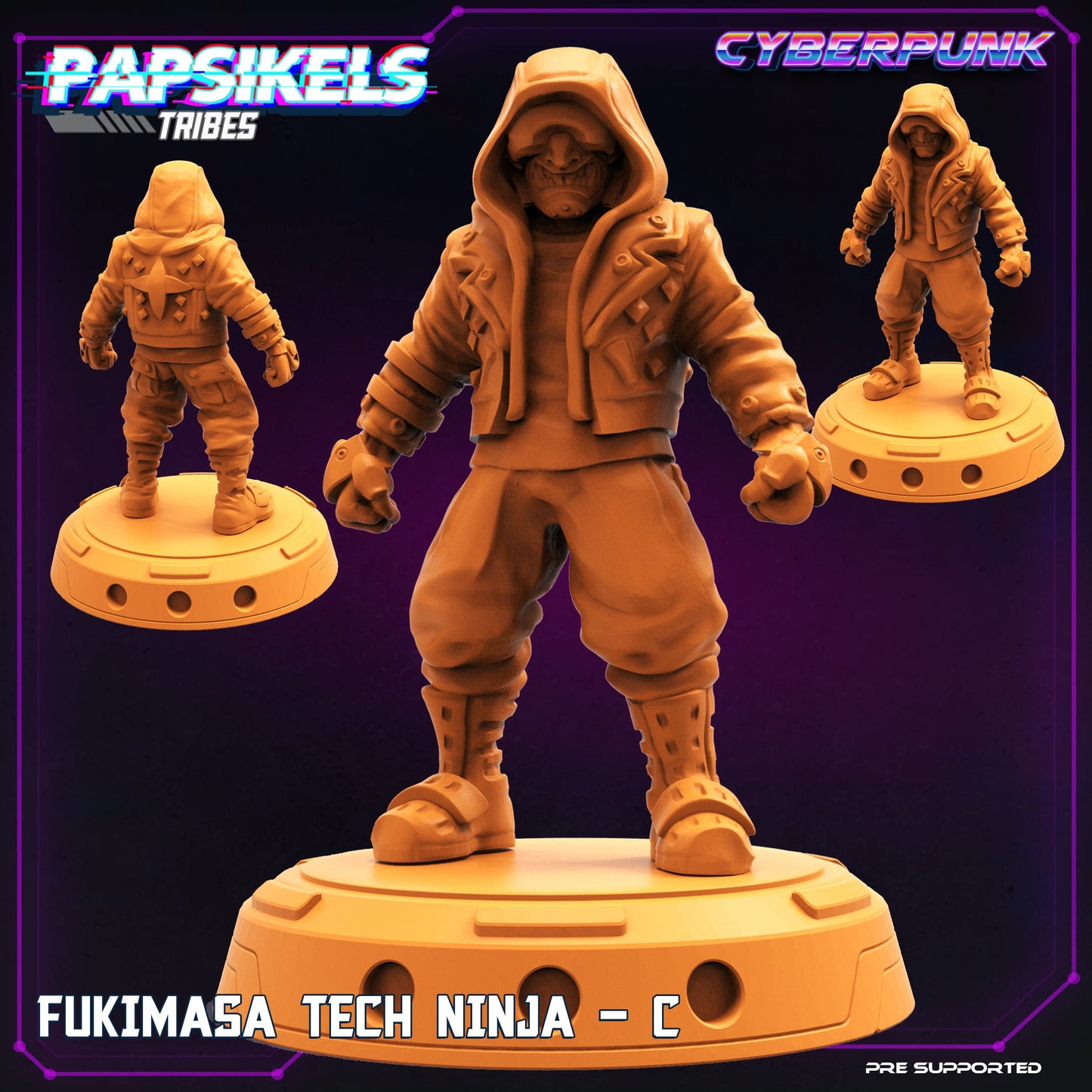 Fukimasa Tech Ninja Resin Miniature: 32mm Fantasy Tabletop Figurine for RPG, Sci-Fi Gaming, and Collectors
