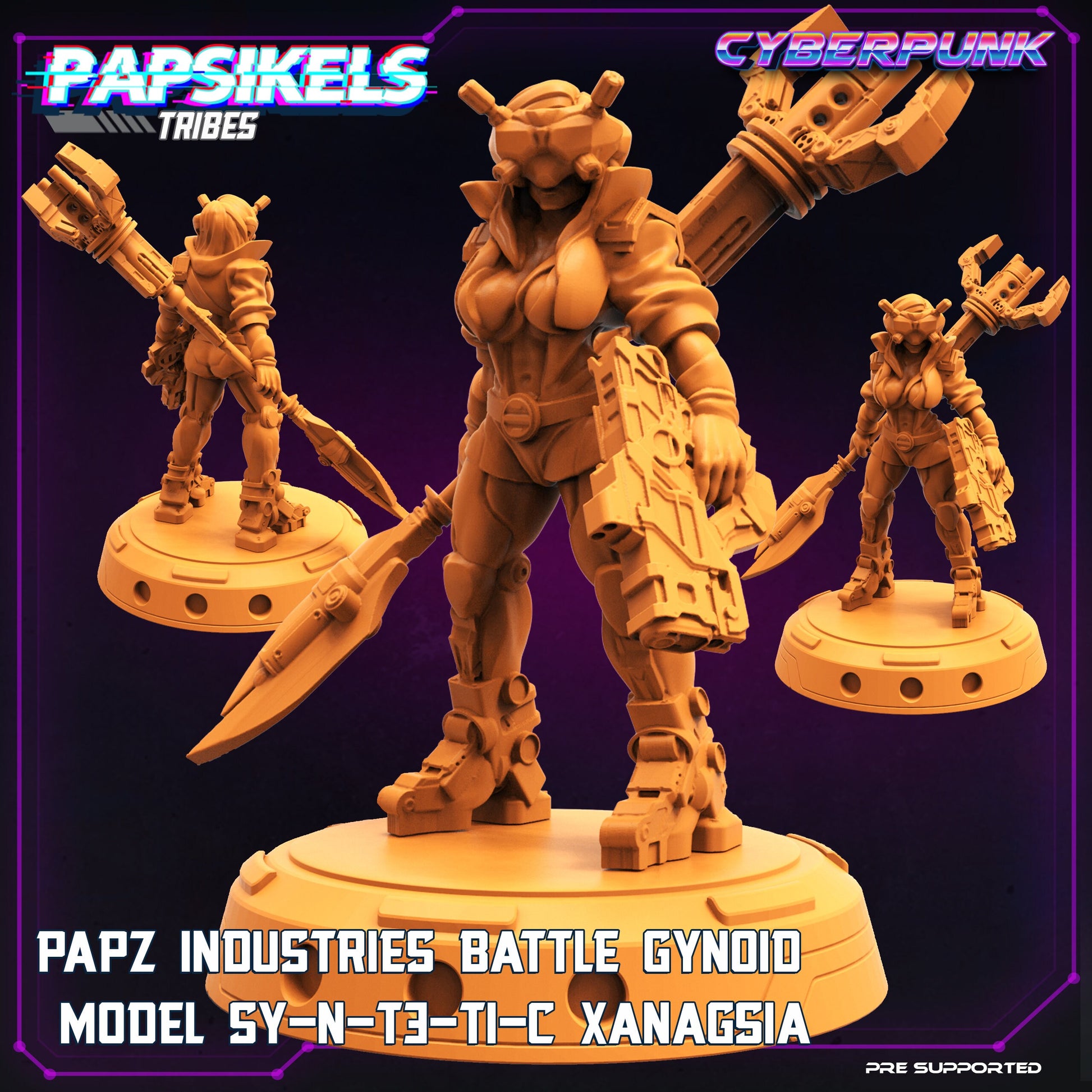Battle Gynoid Miniature: 32mm Resin Fantasy Figure for Tabletop RPG, Sci-Fi Gaming & Collectibles