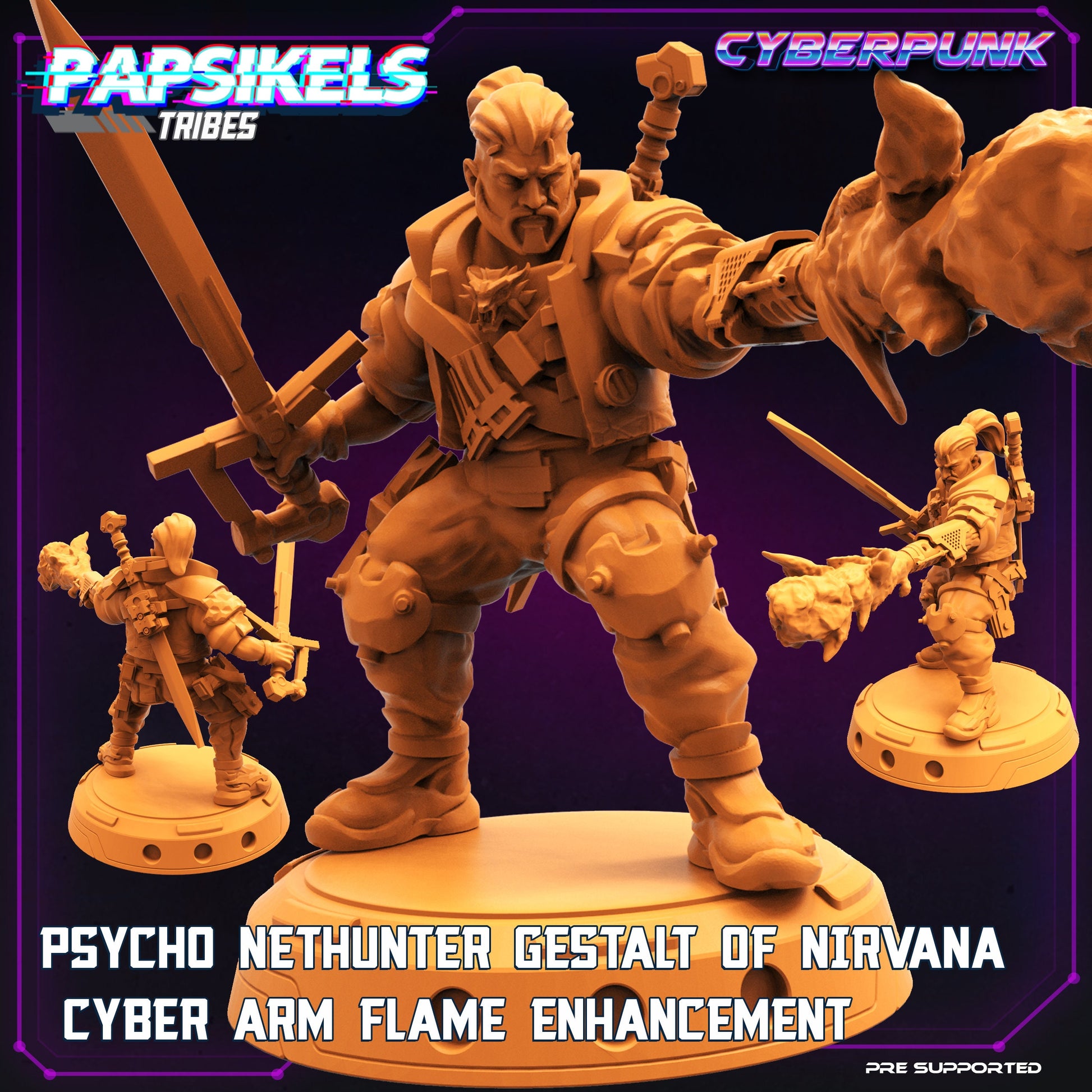 Psycho Nethunter Gestalt of Nirvana - Witcher-Inspired Resin Miniature for Tabletop RPG Gaming