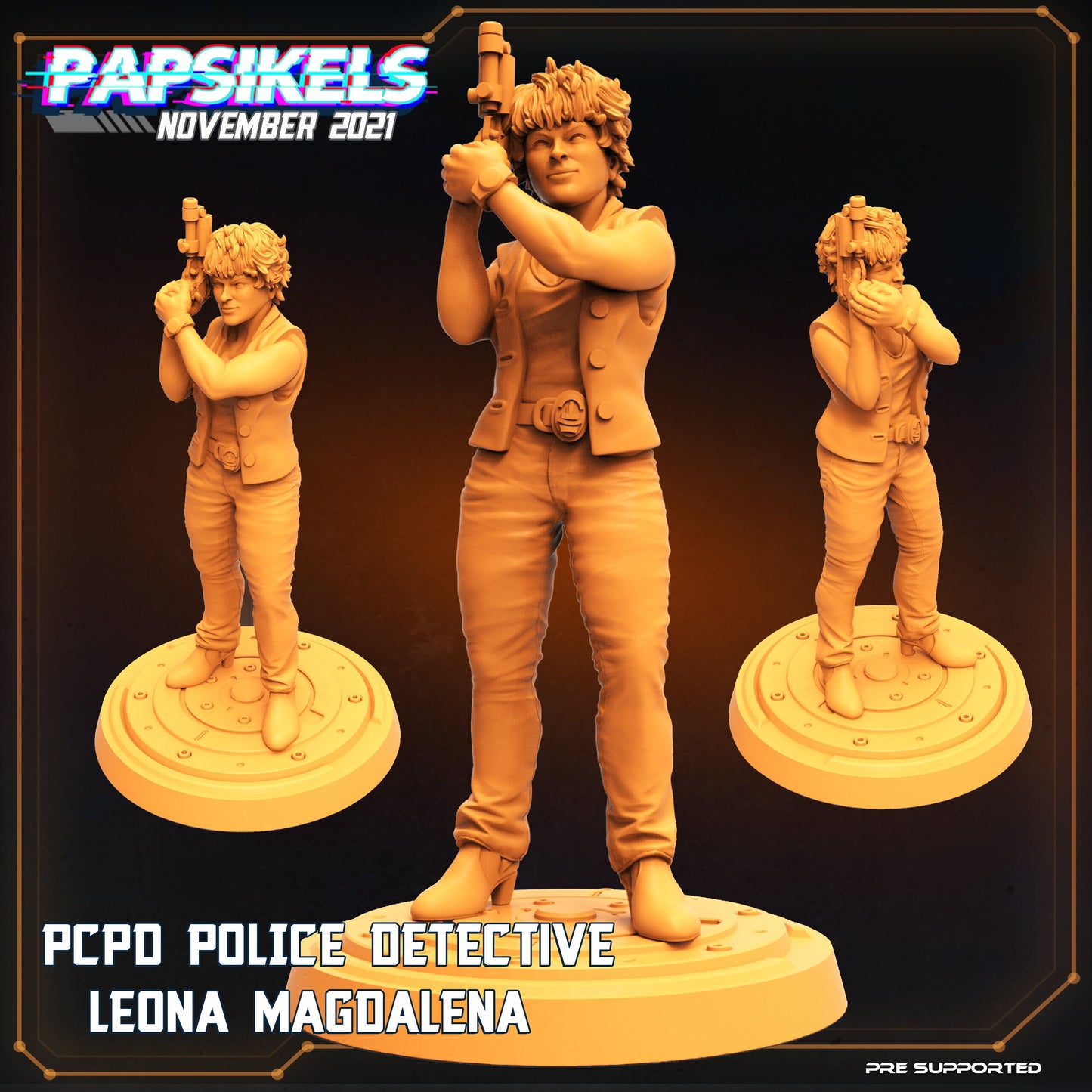 Skull Hunters PCPD: Resin Tabletop Miniature for Fantasy RPG, 32mm Scale Papsikels Character