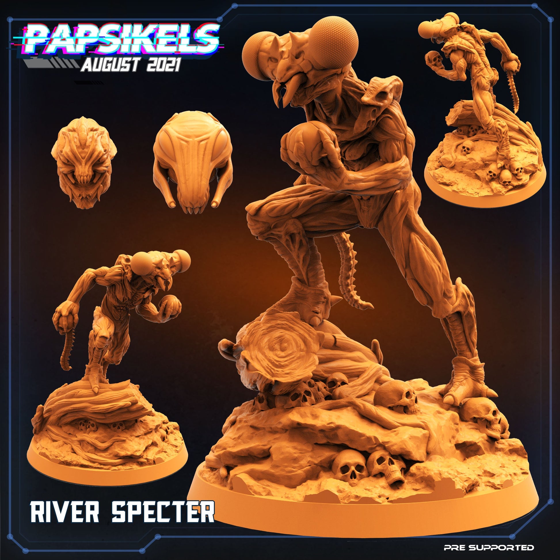 Skull Hunters River Specter, Papsikels, Resin - Tabletop miniature - 32mm