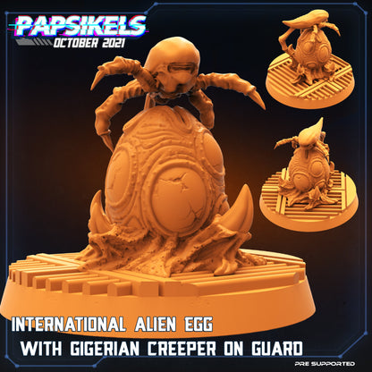 Xenomorph International Eggs with Gigerian Creepers, Papsikels Miniature - Set of 2, 32mm Models