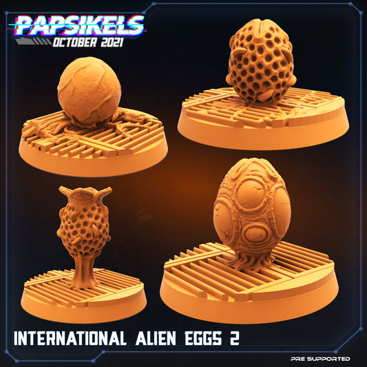 Xenomorph International Eggs 2, Papsikels Miniature - Set of 4, 32mm Models