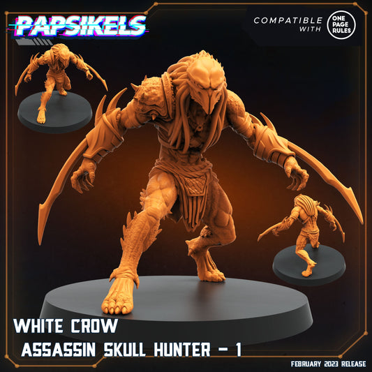 Skull Hunters - White Crow Assassin Skull Hunter, Papsikels, Resin - Tabletop miniature - 32mm
