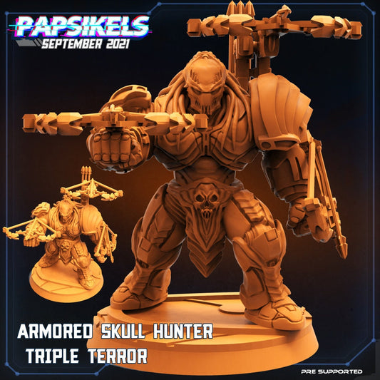 Skull Hunters Armored Skull Hunter Triple Terror, Papsikels, Resin - Tabletop miniature - 32mm