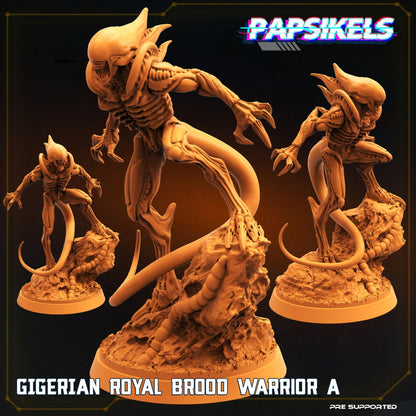 Xenomorph Gigerian Royal Brood Warrior Squad - 32mm Sci-Fi Miniatures for Tabletop RPG & Wargaming