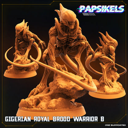 Xenomorph Gigerian Royal Brood Warrior Squad - 32mm Sci-Fi Miniatures for Tabletop RPG & Wargaming