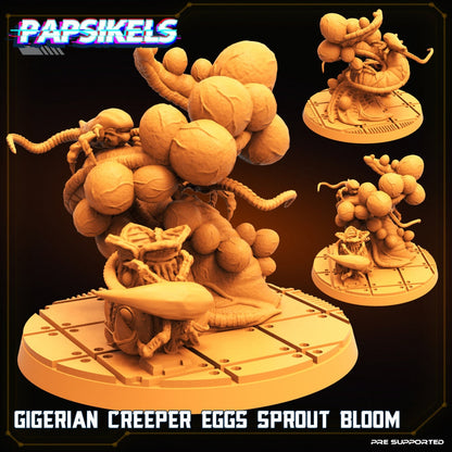 Xenomorph Gigerian Creeper Eggs Spawn, Papsikels Miniature, 32mm Models